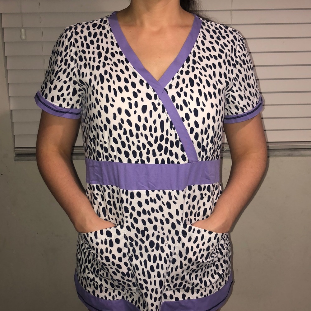 Small Koi animal print scrub top